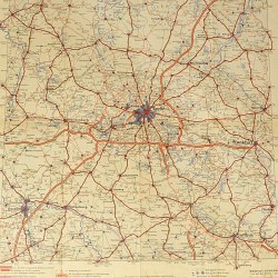 Berlin Brandenburg Aral Street Map 1939 - Size 16x17" w/ close up