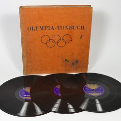 Olympic Summer Games Berlin 1936 German Book with 3 Shellac records